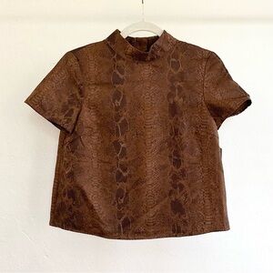 Zara | Brown Snakeskin Top | NEW!